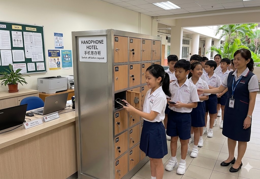 Mobile Phone Lockers — PSLE oral stimulus picture
