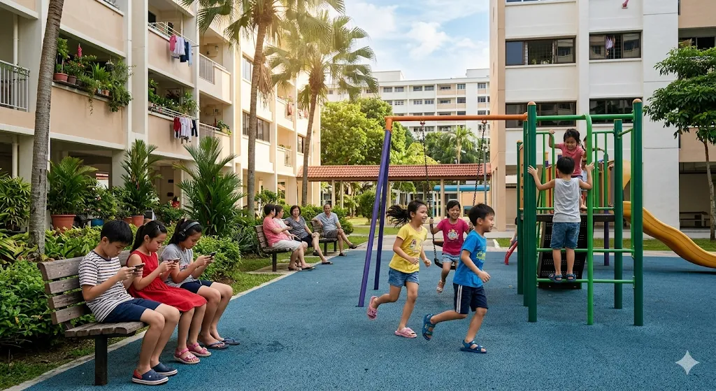 Screen Time vs. Outdoor Play — PSLE oral stimulus picture