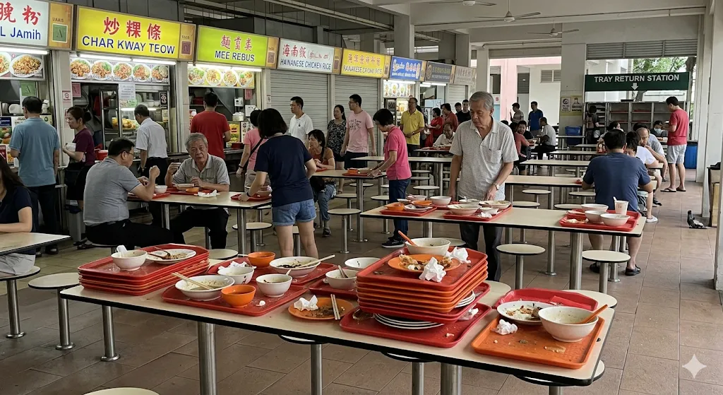 Hawker Tray Return Tray — PSLE oral stimulus picture