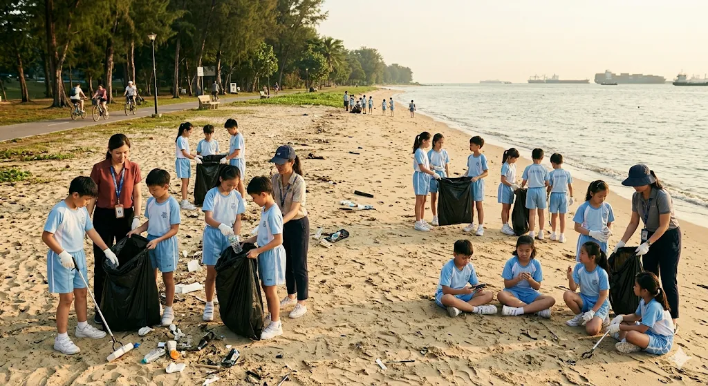 Beach Clean Up — PSLE oral stimulus picture