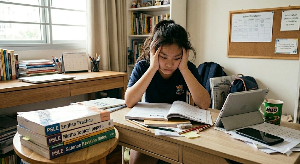 Feeling the PSLE Pressure — PSLE oral stimulus picture