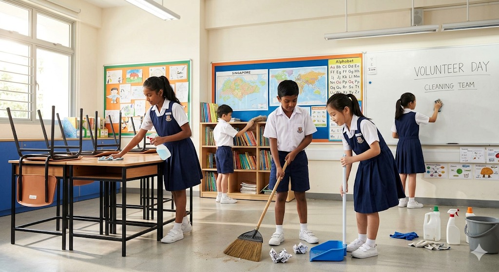 Classroom Clean Up — PSLE oral stimulus picture