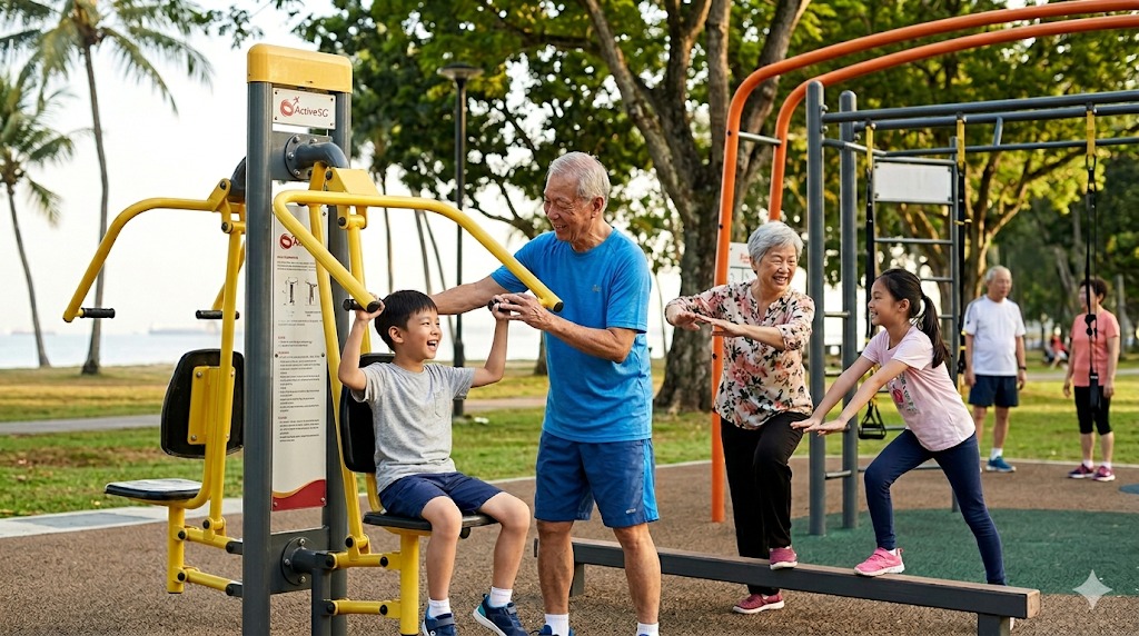 Bridging the Gap at Fitness Corner — PSLE oral stimulus picture
