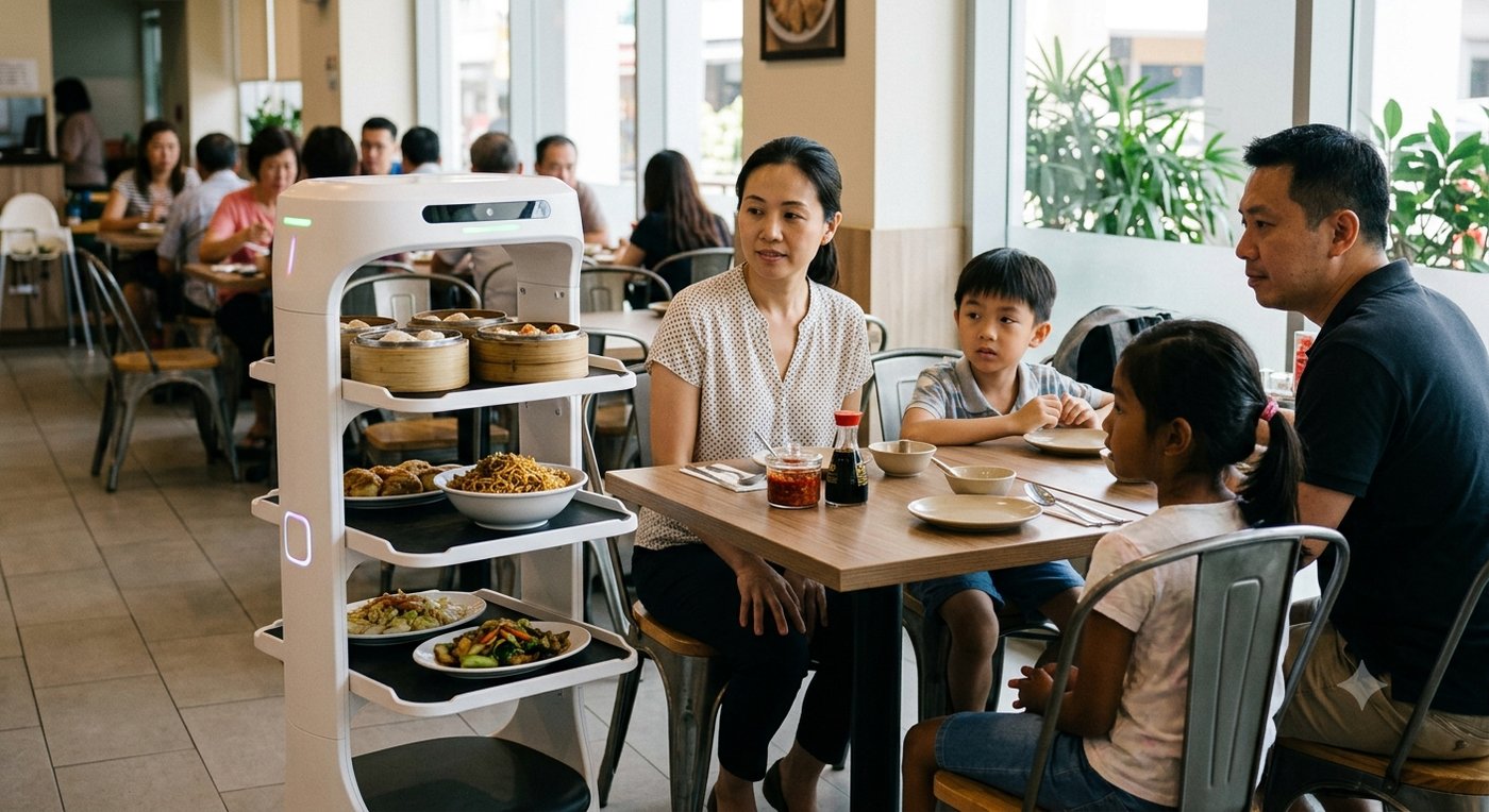 Robot Server at the Restaurant — PSLE oral stimulus picture