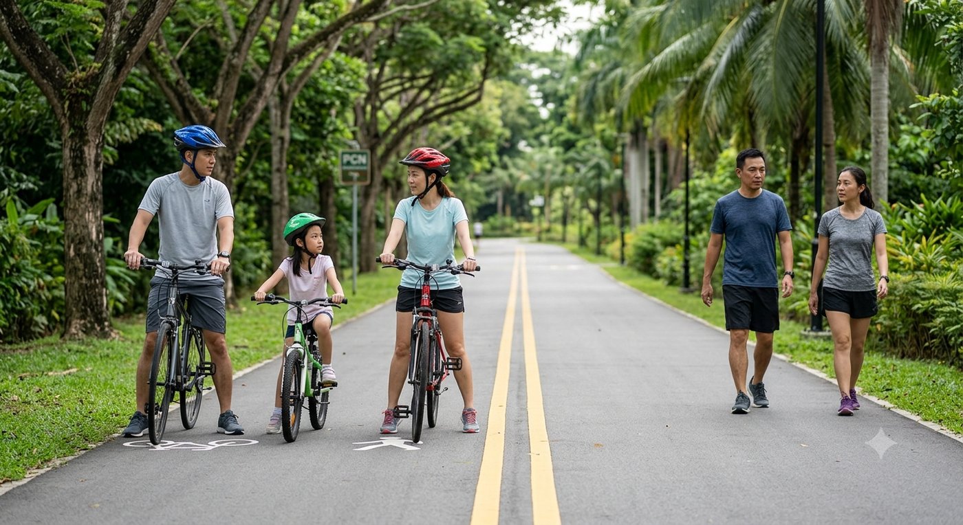 Cycling on the Park Connector — PSLE oral stimulus picture
