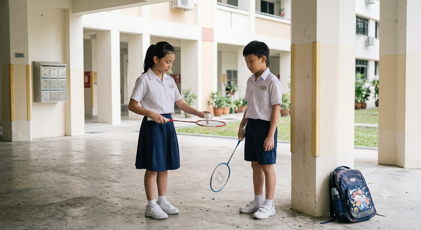 Badminton at the Void Deck — PSLE oral stimulus picture