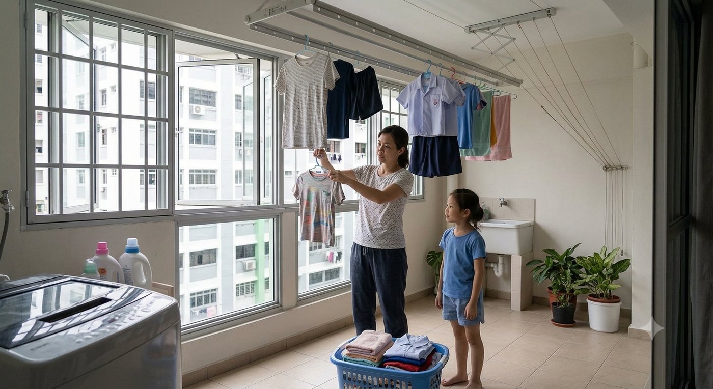 Doing Laundry Together — PSLE oral stimulus picture