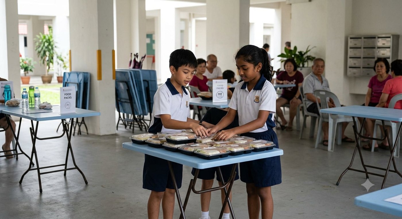 Helping at the Void Deck Event — PSLE oral stimulus picture