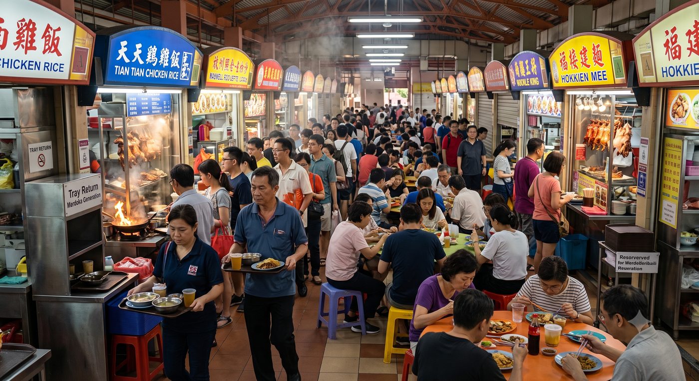 A Crowded Hawker Centre — PSLE oral stimulus picture