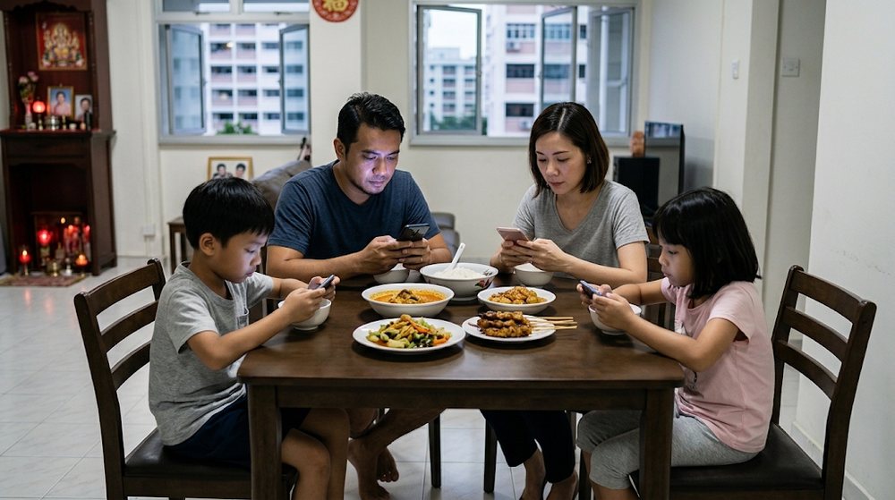 饭桌上的手机
