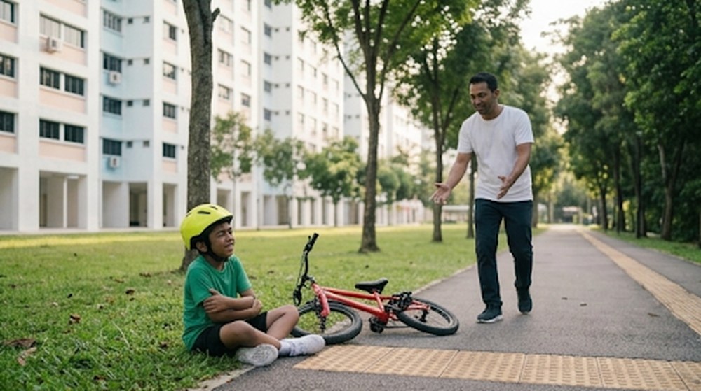 学骑脚踏车