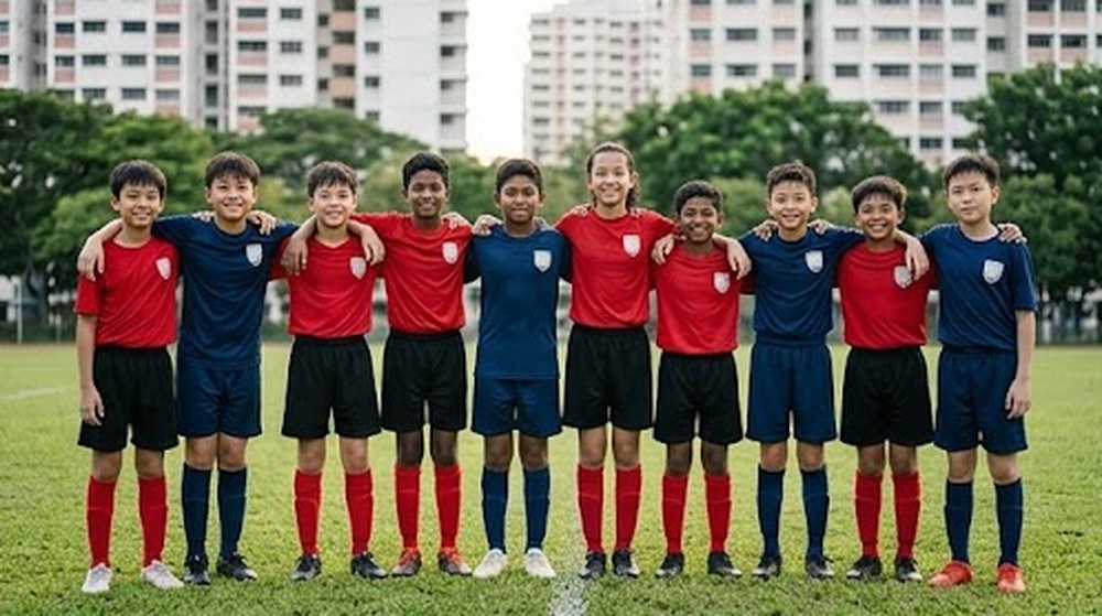 Babak 4: Akhirnya, kedua-dua pasukan bergambar bersama sambil berangkulan.